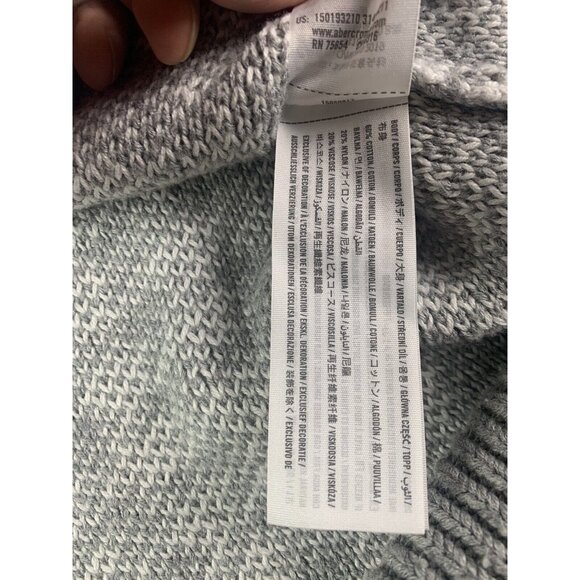 ABERCROMBIE & FITCH Mens Sleeveless Cotton V Neck Vest Size L White/Gray - Picture 7 of 7